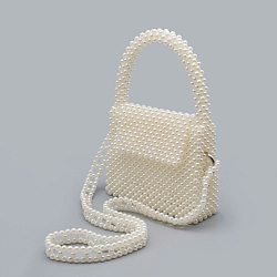 Набор для плетения сумки из бусин 8 мм молочный жемчуг, Astra&Craft