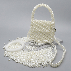 Набор для плетения сумки из бусин 8 мм белый жемчуг, Astra&Craft