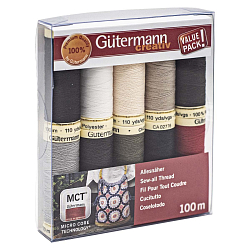 734006 Набор нитей Sew-All 100/200 м для всех материалов 10 шт/упак, 100% полиэстер Gutermann