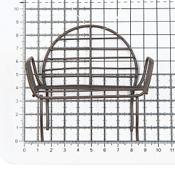 SCB271027 Металлическая мини скамейка с круглой спинкой, коричневая, 3*5,5*8 см, ScrapBerry's