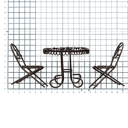SCB271031 Металлическая мини мебель коричневая (стол и два стула), стол 7,5*6,5 см, стул 5,5*3,5*7 см, ScrapBerry's