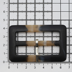 ВК713 Пряжка с язычком 50мм ушко, 42*67мм, черно-коричневая матовая