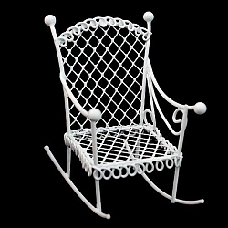 SCB271034 Металлическое мини кресло-качалка, белое, 4,5*7 см, ScrapBerry's
