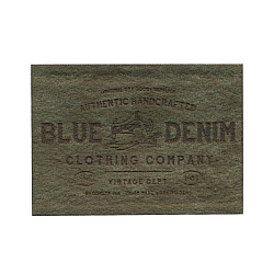 922003 Термоаппликация ярлык 48*70мм 'BLUE DENIM', искусств.кожа (замша), оливковый, 1шт/упак, Prym