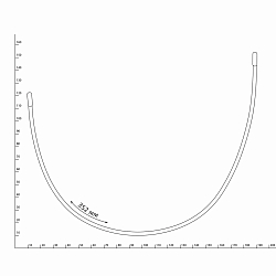 2762 Косточки (каркасы) для бюстгальтера тип 15, (115) 352мм, металл, белый, Arta-F