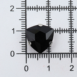 ТЦ022НН12 Хрустальные стразы в цапах треугольные (серебро) черный 12мм, 3шт/упак Astra&Craft