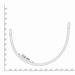 2762 Косточки (каркасы) для бюстгальтера тип 35, (75) 218мм, металл, белый, Arta-F