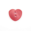 Пуговица 'Сердце' 20L (12,5мм) 2 прокола, пластик col. 14 красный