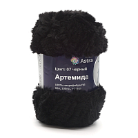 Пряжа Astra Premium 'Артемида' 100гр. 60м (100% микрофибра ПЛ) (07 черный)