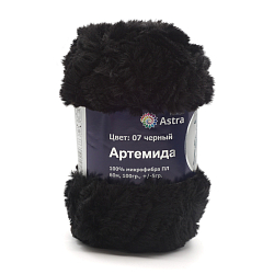 Пряжа Astra Premium 'Артемида' 100гр. 60м (100% микрофибра ПЛ) (07 черный)