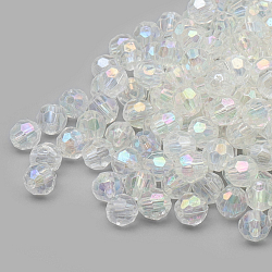 2022 Бусины пластиковые, акрил, прозрач. в цвете, граненые круглые, 6мм, 25гр, Astra&Craft