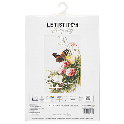 Leti938 Набор для вышивания LetiStitch 'Бабочки в поле' 27*17см