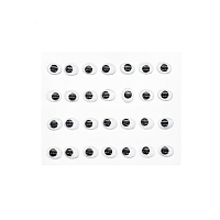 Глазки бегающие овальные на клеевой основе 8*10мм, 28шт/упак, ч/б, Astra&Craft