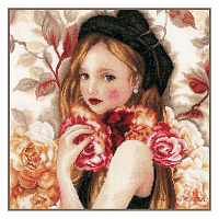 Набор для вышивания LanArte 'Девушка с розами' 32*32см