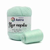Пряжа Astra Premium 'Пух норки' (Mink yarn) 50гр 290м (+/- 5%) (80% пух, 20% нейлон) (+нить 20гр) (041 светлая мята)