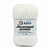 Пряжа Astra Premium 'Молочный хлопок' (Milk Cotton) 50гр 100м (+/-5%) (50%хлопок, 50%молочный акрил) 19 белый