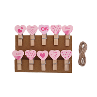 2AR23385 Прищепки декоративные 'Розовые сердечки' 3,5см, 10шт/уп