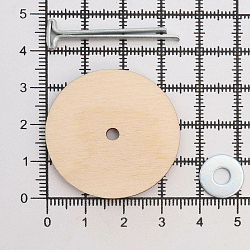 Набор креплений: диск из фанеры 35мм (30шт), Т-шплинт 2,5*28мм (15шт), шайба 4*12мм (30шт)