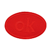 LA560 Термоаппликация овал 'OK' 92мм*60мм Red красный