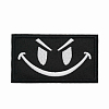 LA563 Термоаппликация 'Прямоугольник с улыбкой' 90мм*50мм W.Black бело-черный