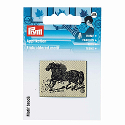 925811 Термоаппликация 'Лошадь' черный/бежевый цв. 1шт Prym