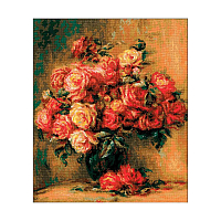 1402 Набор для вышивания Риолис по мотивам картины Пьера Огюста Ренуара 'Букет роз', 40*48 см