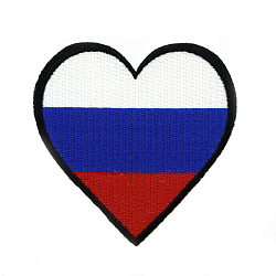AD1008 Термоаппликация 'Флаг России в форме сердца', 7,5*7,5 см, Hobby&Pro