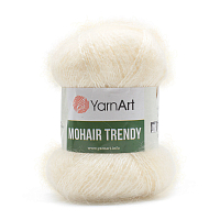 Пряжа YarnArt 'Mohair trendy' 100гр 220м (50% мохер, 50% акрил) (1003 белый)