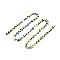 ЦС002СЦ3 Стразовые цепочки (серебро), цвет: белый с AB покрытием, размер 3 мм, 30 см/упак.