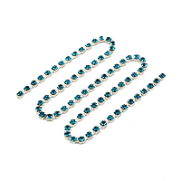 ЦС003СЦ3 Стразовые цепочки (серебро), цвет: ярко-голубой, размер 3 мм, 30 см/упак.