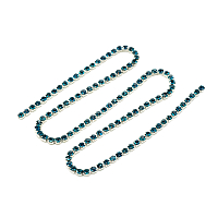 ЦС004СЦ2 Стразовые цепочки (серебро), цвет: лазурный, размер 2 мм, 30 см/упак.