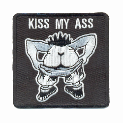 Hobby&Pro AD1016 Термоаппликация Kiss my ass (поцелуй меня ...), 7,5*7,5 см, Hobby&Pro