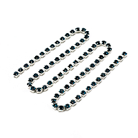 ЦС004СЦ3 Стразовые цепочки (серебро), цвет: лазурный, размер 3 мм, 30 см/упак.