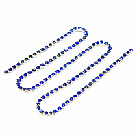 ЦС005СЦ2 Стразовые цепочки (серебро), цвет: сапфир, размер 2 мм, 30 см/упак.