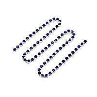 ЦС005СЦ3 Стразовые цепочки (серебро), цвет: сапфир, размер 3 мм, 30 см/упак.
