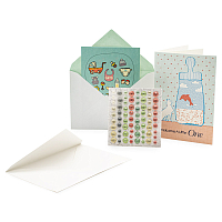 Открытки 'С Рождением малыша' с конвертом, 2 шт и декоративными наклейками, 12*17 см