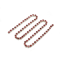ЦС006СЦ3 Стразовые цепочки (серебро), цвет: розовый, размер 3 мм, 30 см/упак.