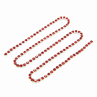 ЦС007СЦ2 Стразовые цепочки (серебро), цвет: красный, размер 2 мм, 30 см/упак.
