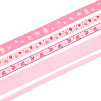 Набор репсовых лент 5 шт, 45 м (2 шт по 18 м и 3 шт по 3 м), цвет розовый