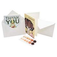 Набор для поздравления 'Открытки 'Спасибо' и 'Поздравляю' в конверте' 12*17 см 2 шт, с декоративными наклейками