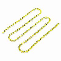 ЦС008СЦ2 Стразовые цепочки (серебро), цвет: желтый, размер 2 мм, 30 см/упак.