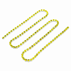 ЦС008СЦ2 Стразовые цепочки (серебро), цвет: желтый, размер 2 мм, 30 см/упак.