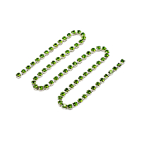 ЦС009СЦ3 Стразовые цепочки (серебро), цвет: зеленый, размер 3 мм, 30 см/упак.