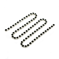 ЦС010СЦ3 Стразовые цепочки (серебро), цвет: изумрудный размер 3 мм, 30 см/упак.