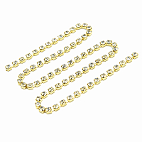 ЦС001ЗЦ3 Стразовые цепочки (золото), цвет: белый, размер 3 мм, 30 см/упак.