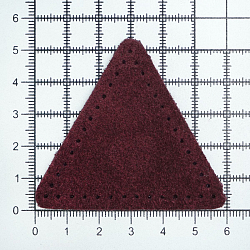 59116 Заплатки пришивные из замши, треугольник равносторонний 6см с перфорацией, 2шт/упак, 100% кожа