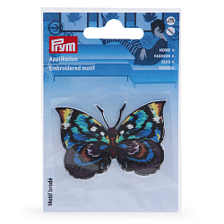 924366 Термоаппликация Бабочка, самоклеящаяся/приутюживаемая, синий/коричневый цв. 1шт. Prym