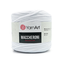 Пряжа YarnАrt 'Maccheroni' 600гр +/-100 (90% восстановленный хлопок, 10% полиэстер) (1 белоснежно-белый)