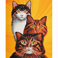 Cr 450172 Алмазная мозаика 'Трио котов', 40х50см, Cristyle