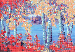 В1111 Канва с рисунком Alisena 'Осенний пейзаж', 30*22 см